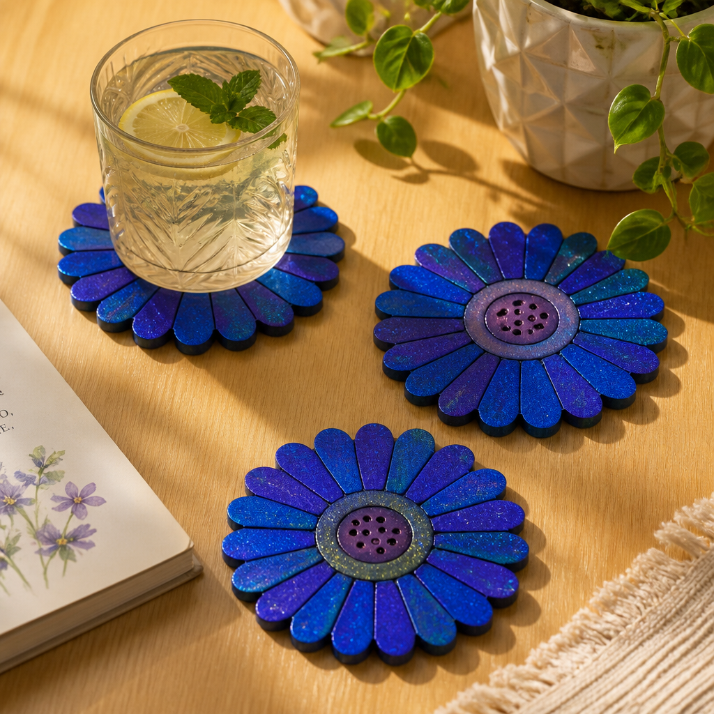 Handmade Coaster Set – Floral Inspired Set of 3