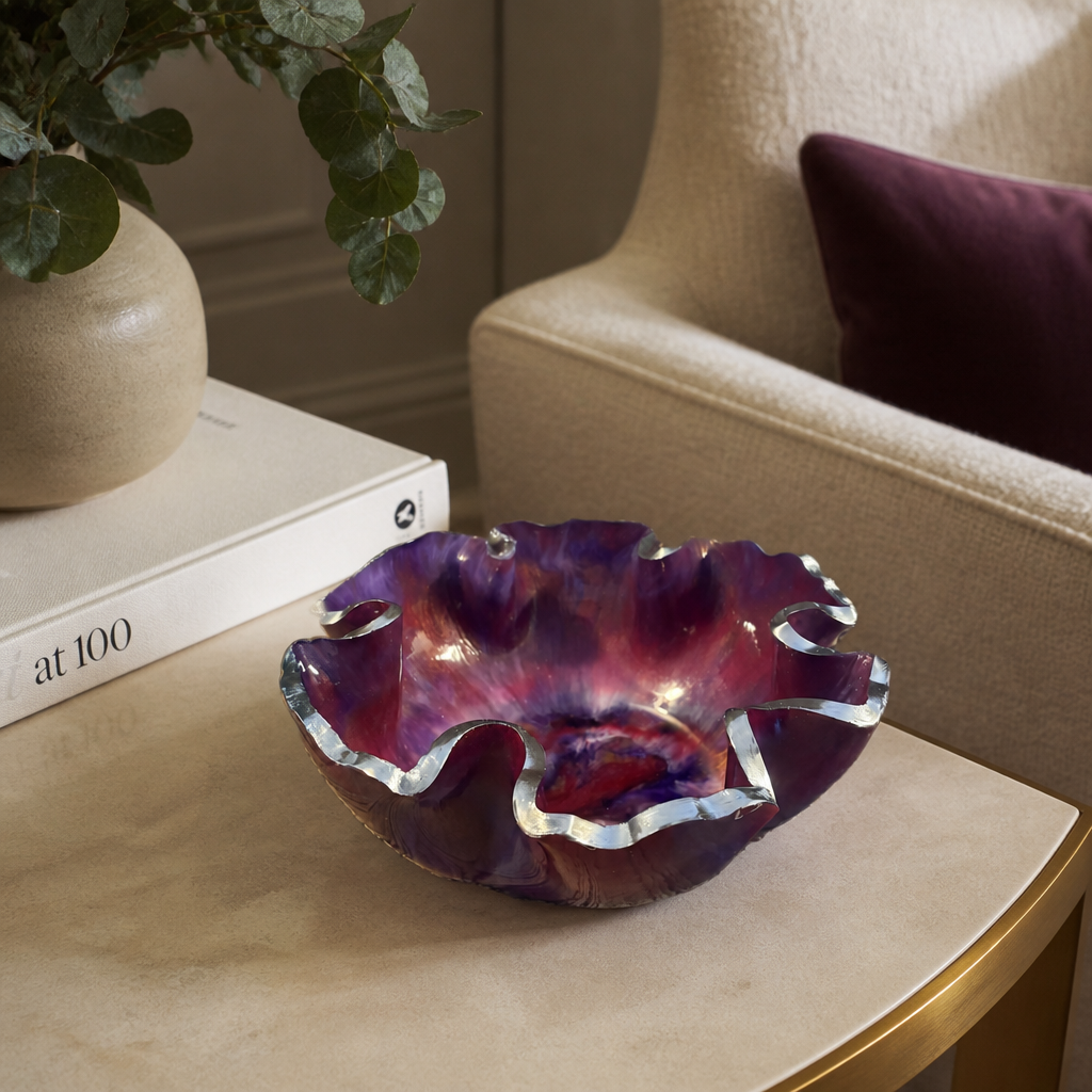Purple Ruffle Galaxy Bowl