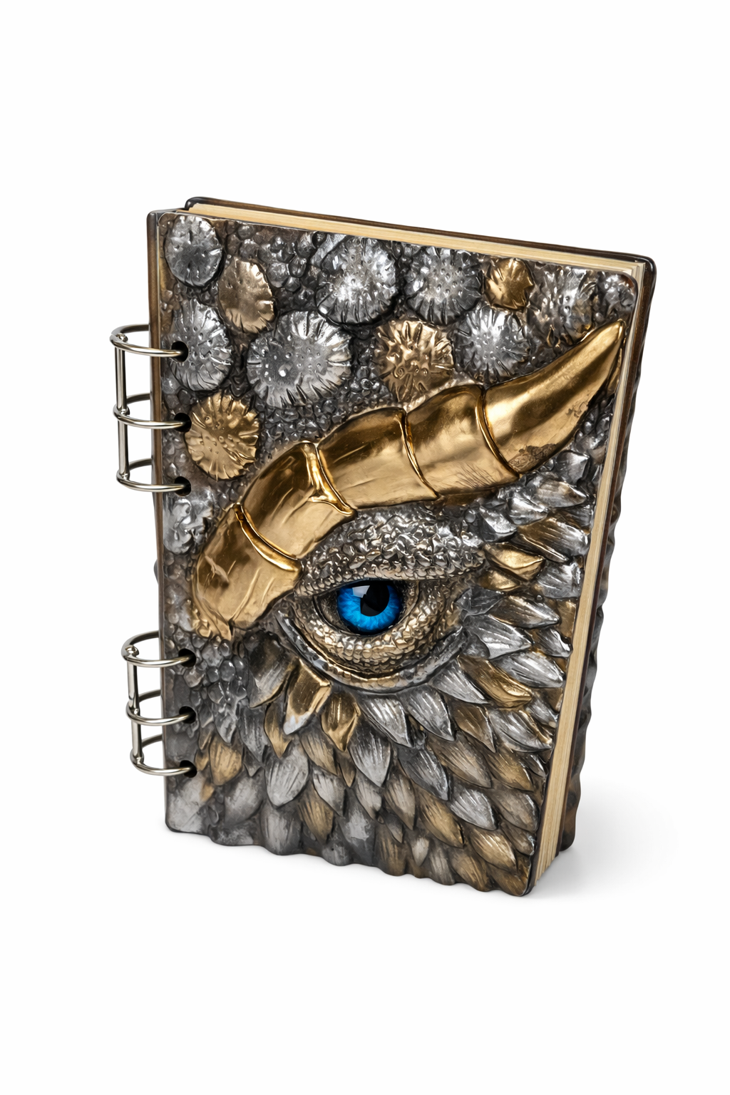 Dragon Eye Resin Notebook- Silver and Gold
