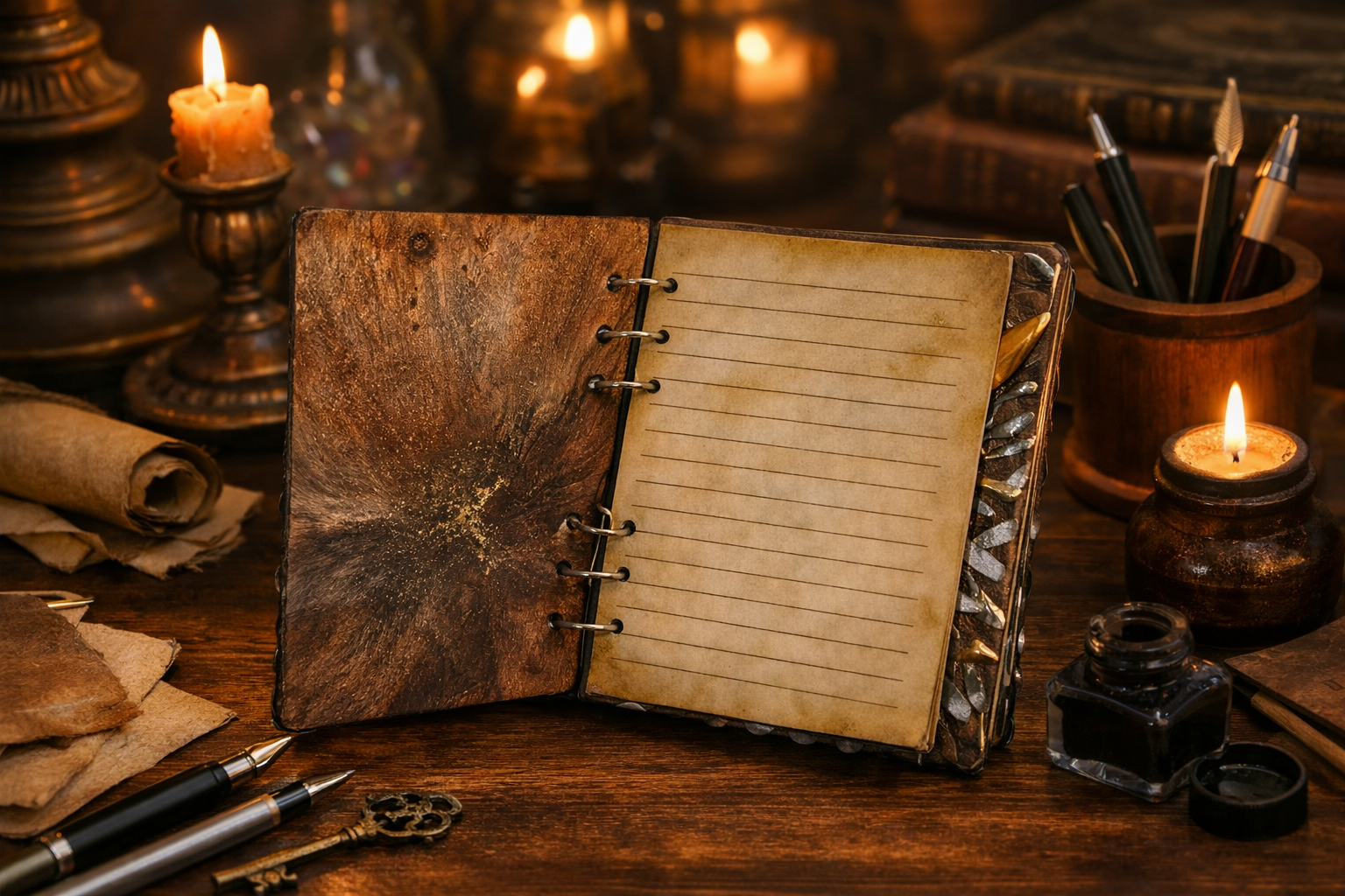 Dragon Eye Resin Notebook- Silver and Gold