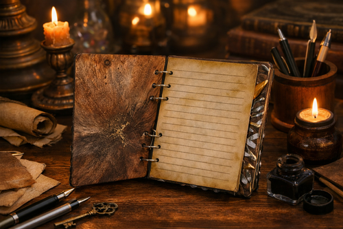 Dragon Eye Resin Notebook- Silver and Gold