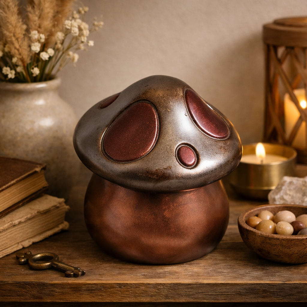 Enchanted Mushroom Resin Jar with Lid