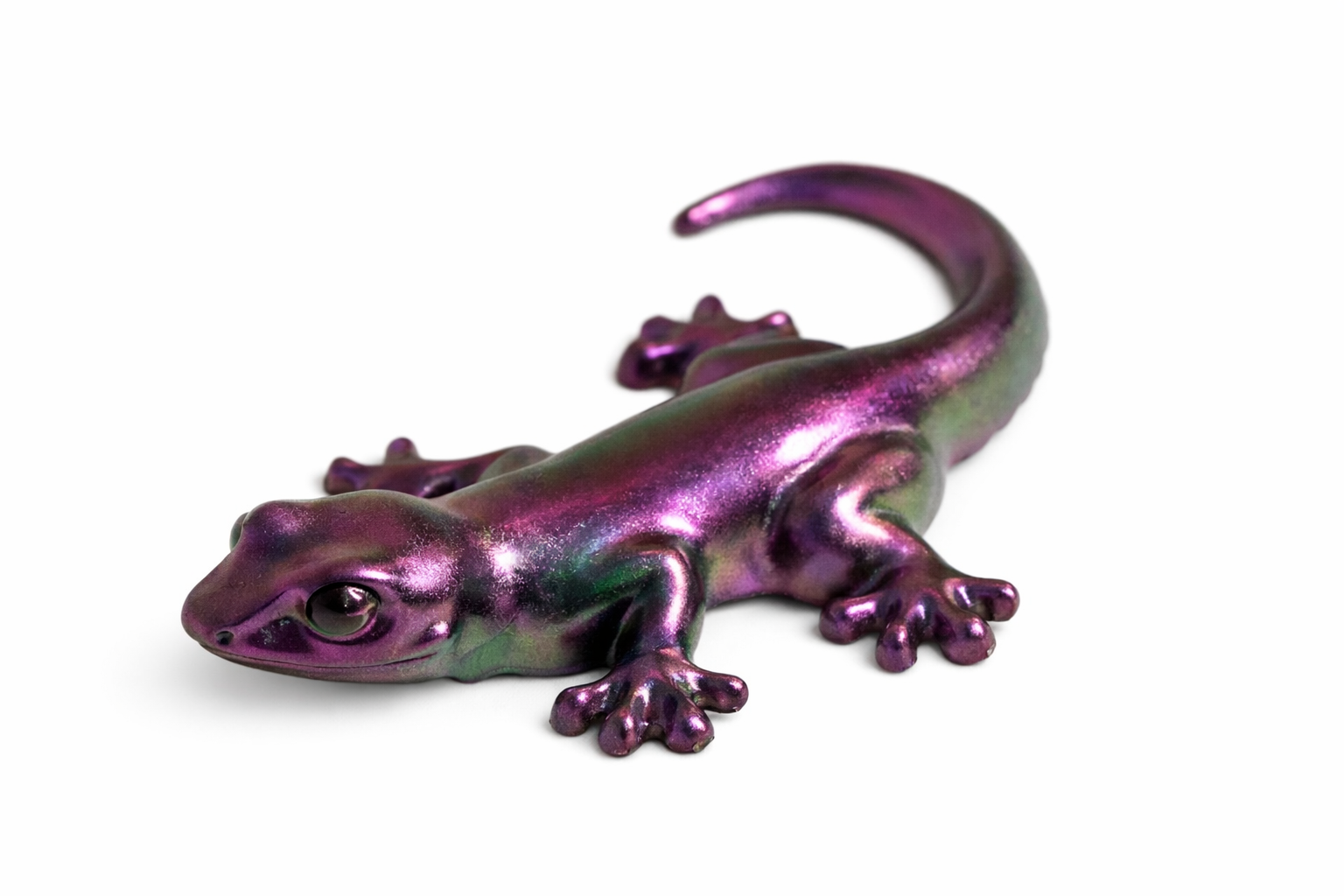 Iridescent Gecko Resin Figurine
