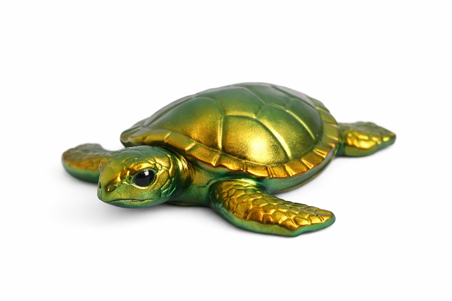 Green & Gold Turtle Resin Figurine