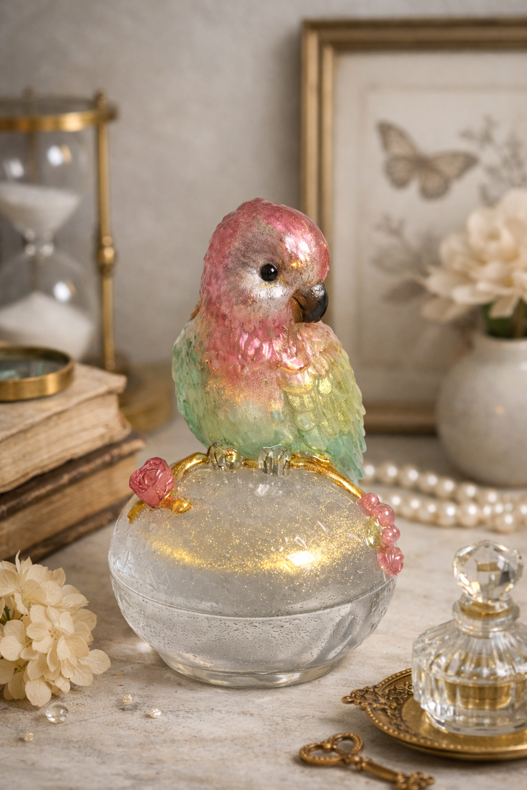 Pastel Bird Resin Figurine