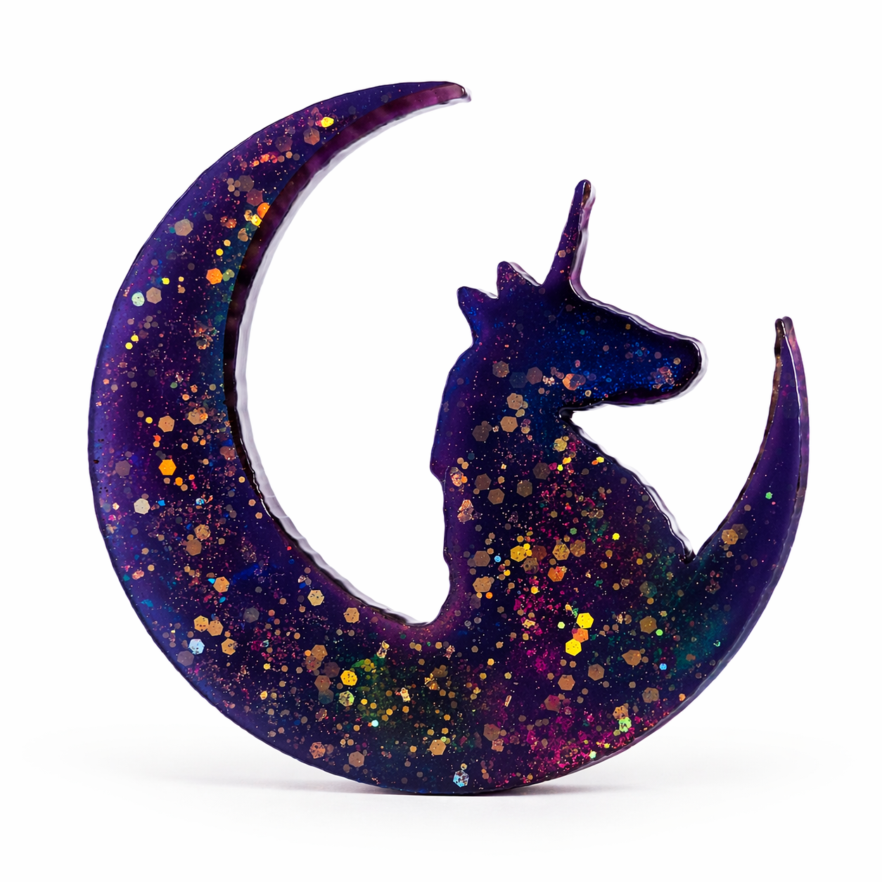 Galaxy Unicorn Moon Resin Decor