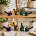 Iridescent Bird Figurine Set
