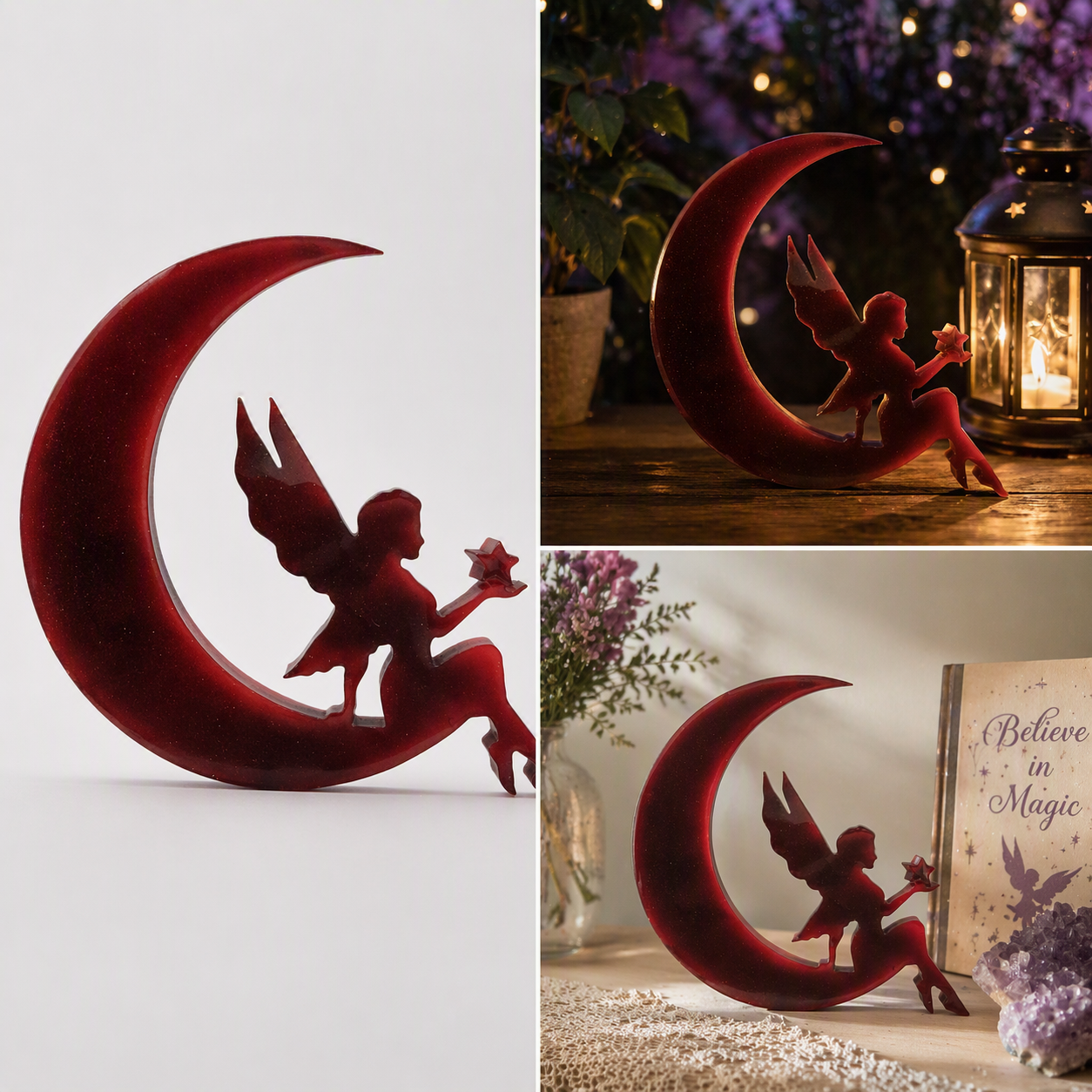 Crimson Moon Fairy Decor