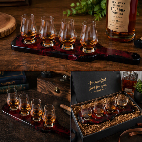 Ember & Onyx Whiskey Flight Tray