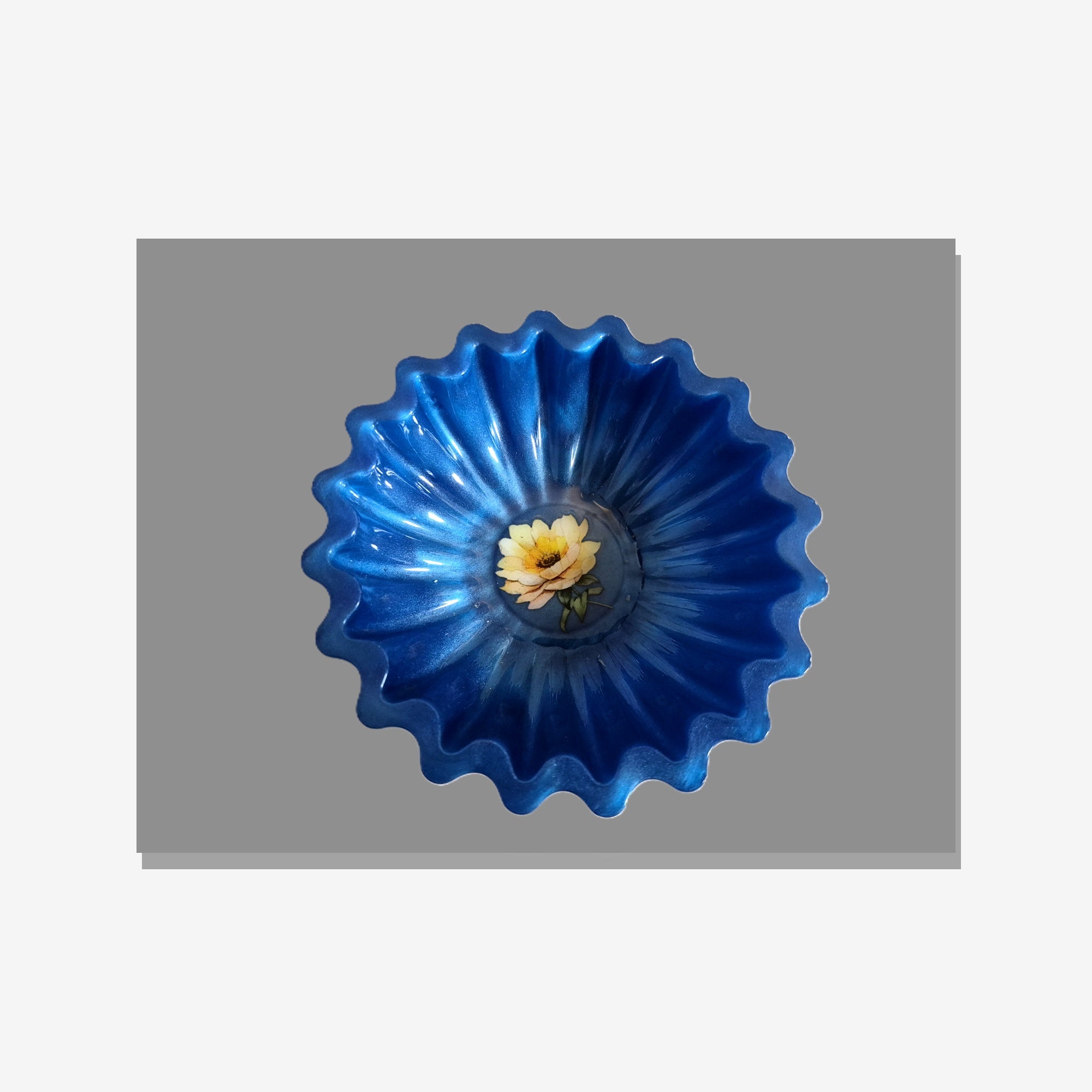 Blue Bloom Resin Trinket Dish